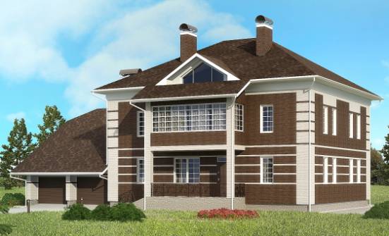 505-002-Л Проект трехэтажного дома и гаражом, красивый дом из кирпича Новошахтинск | Проекты домов от House Expert