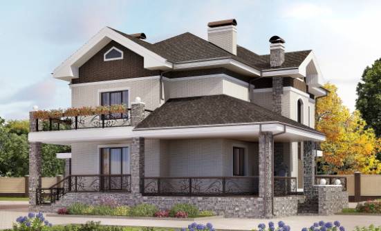 365-001-Л Проект трехэтажного дома и гаражом, огромный домик из кирпича Волгодонск | Проекты домов от House Expert