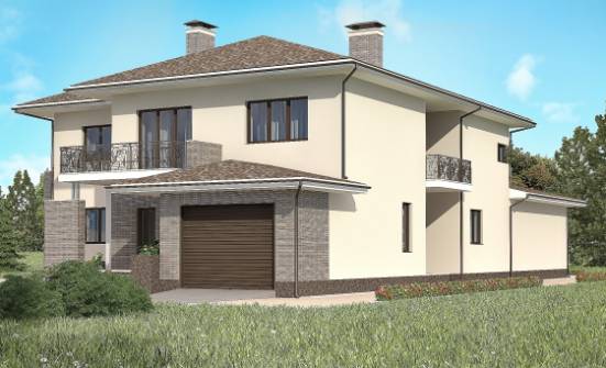 500-001-П Проект трехэтажного дома и гаражом, большой коттедж из кирпича Каменск-Шахтинский | Проекты домов от House Expert