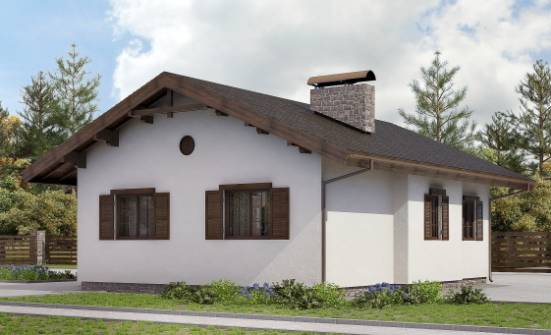 090-002-П Проект одноэтажного дома, компактный коттедж из кирпича Азов | Проекты домов от House Expert