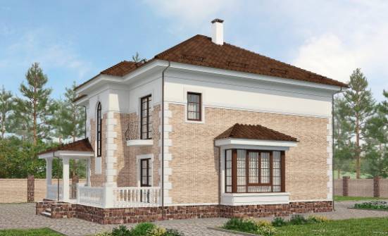 220-008-П Проект двухэтажного дома, простой домик из кирпича Батайск | Проекты домов от House Expert