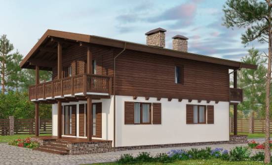 150-016-Л Проект двухэтажного дома мансардой, экономичный дом из теплоблока Батайск | Проекты домов от House Expert