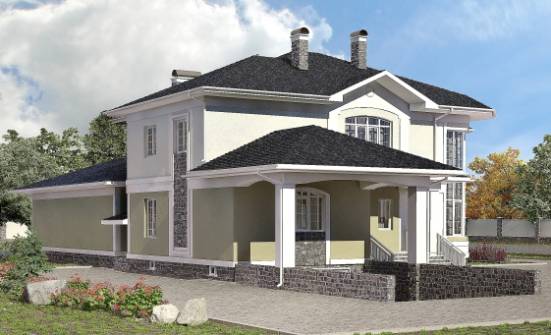 620-001-Л Проект трехэтажного дома, гараж, классический коттедж из бризолита Батайск | Проекты домов от House Expert