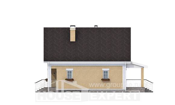 130-004-П Проект двухэтажного дома с мансардой, классический коттедж из газобетона, Гуково