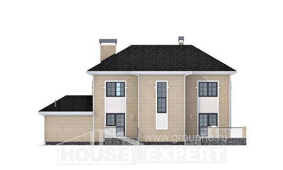 180-006-П Проект двухэтажного дома и гаражом, классический загородный дом из кирпича, Миллерово