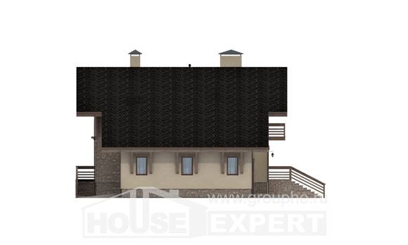 420-001-Л Проект трехэтажного дома мансардный этаж и гаражом, классический коттедж из кирпича, Донецк