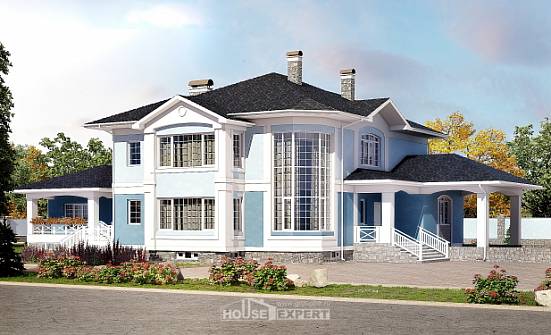 620-001-П Проект трехэтажного дома и гаражом, классический домик из бризолита, Цимлянск