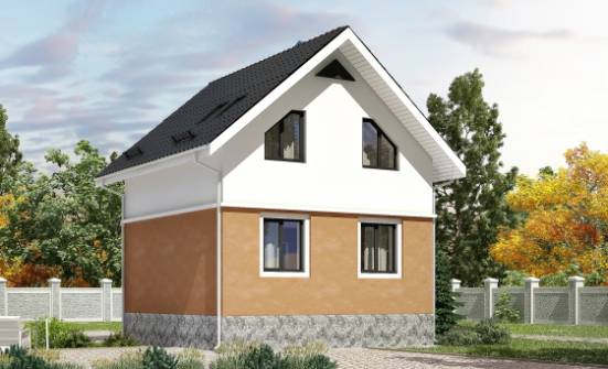 100-005-Л Проект двухэтажного дома с мансардой, экономичный домик из твинблока, Батайск