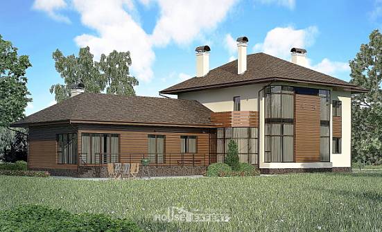 300-001-П Проект двухэтажного дома, классический загородный дом из кирпича, Цимлянск