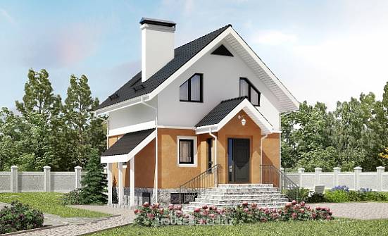100-005-Л Проект двухэтажного дома с мансардой, экономичный домик из твинблока, Батайск