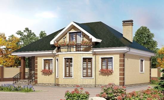 150-013-Л Проект двухэтажного дома мансардой, доступный дом из кирпича, Азов