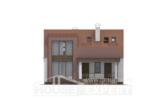 120-004-Л Проект двухэтажного дома с мансардным этажом, бюджетный коттедж из газобетона, Донецк