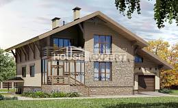 420-001-Л Проект трехэтажного дома с мансардным этажом, гараж, красивый домик из кирпича, Миллерово