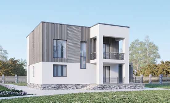 150-017-П Проект двухэтажного дома, современный дом из газосиликатных блоков, Шахты
