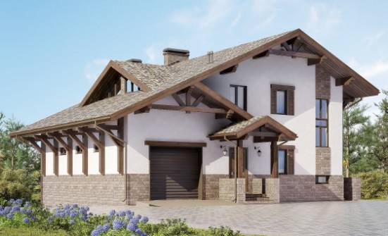 305-002-П Проект трехэтажного дома с мансардным этажом, гараж, классический домик из кирпича, Белая Калитва