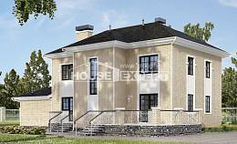 180-006-П Проект двухэтажного дома, гараж, классический домик из кирпича, Аксай