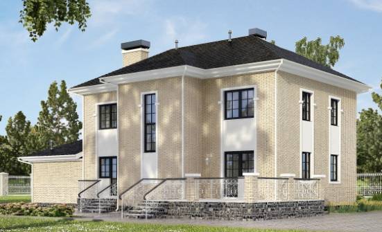 180-006-П Проект двухэтажного дома, гараж, классический домик из кирпича, Новочеркасск