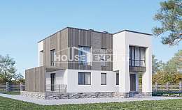 150-017-П Проект двухэтажного дома, бюджетный коттедж из блока, Аксай