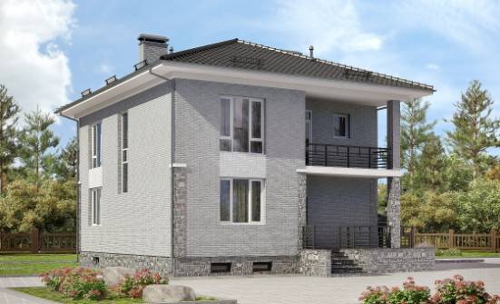 275-004-П Проект трехэтажного дома и гаражом, уютный дом из кирпича, Новошахтинск