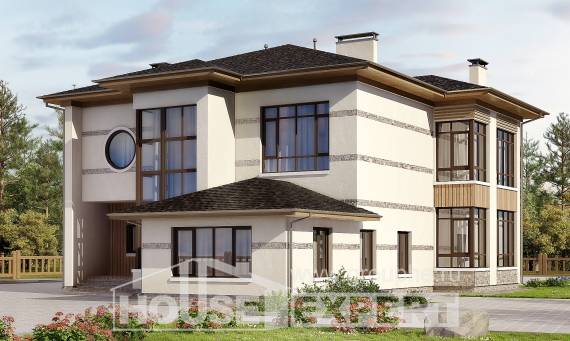 345-001-П Проект двухэтажного дома, большой коттедж из арболита, Сальск