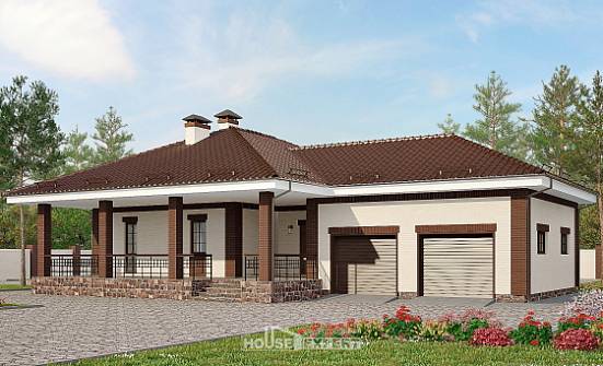 160-015-П Проект одноэтажного дома, гараж, бюджетный загородный дом из керамзитобетонных блоков, Донецк