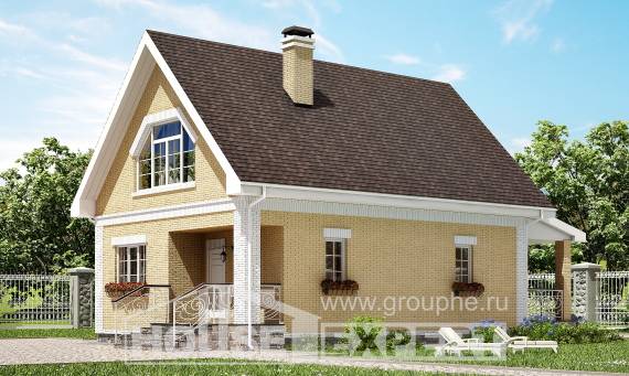 130-004-П Проект двухэтажного дома с мансардой, красивый коттедж из твинблока, Каменск-Шахтинский