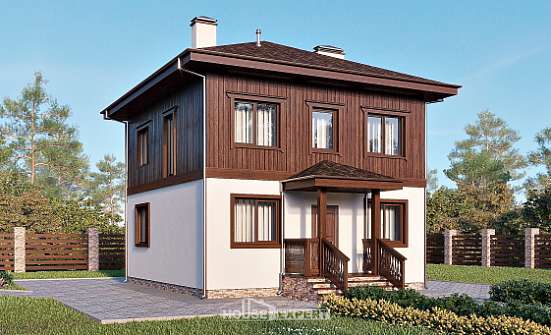 100-006-Л Проект двухэтажного дома, доступный домик из керамзитобетонных блоков, Донецк