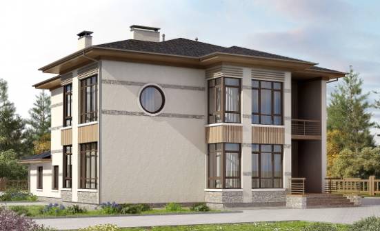 345-001-П Проект двухэтажного дома, красивый дом из поризованных блоков, Таганрог