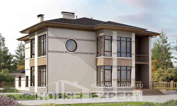345-001-П Проект двухэтажного дома, красивый коттедж из пеноблока, Цимлянск