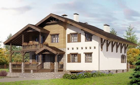 400-004-П Проект трехэтажного дома мансардой и гаражом, красивый загородный дом из кирпича, Волгодонск
