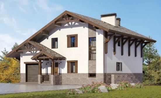 305-002-П Проект трехэтажного дома с мансардным этажом, гараж, классический домик из кирпича, Белая Калитва