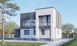 150-017-П Проект двухэтажного дома, скромный коттедж из бризолита, Аксай