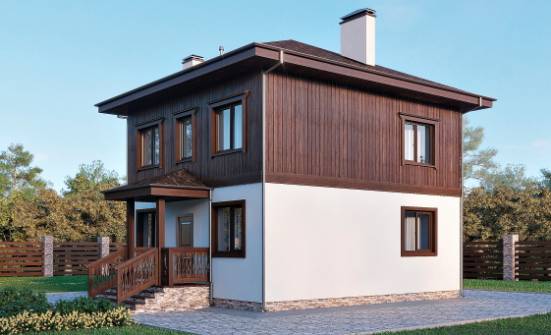 100-006-Л Проект двухэтажного дома, доступный домик из керамзитобетонных блоков, Донецк