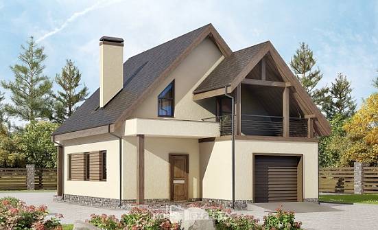 120-005-Л Проект двухэтажного дома с мансардой, гараж, доступный дом из пеноблока Гуково | Проекты домов от House Expert